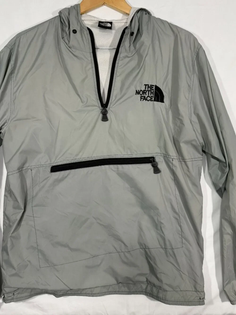 The North Face Men’s Fanorak Half-Zip Anorak Windbreaker Jacket Grey M Y2K..
